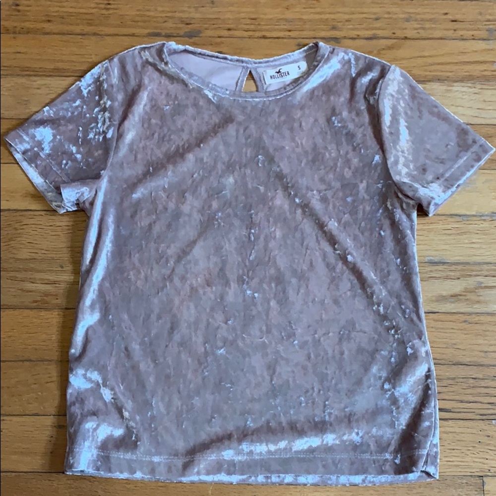 Nude velvet T shirt holister